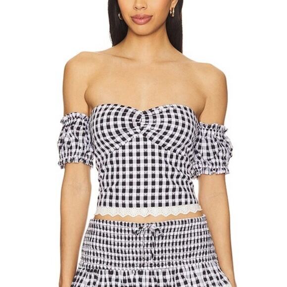 NWT Majorelle Gingham Top - Picture 2 of 5